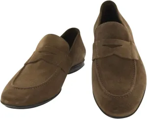Fiori Di Lusso Brown Suede Penny Loafers