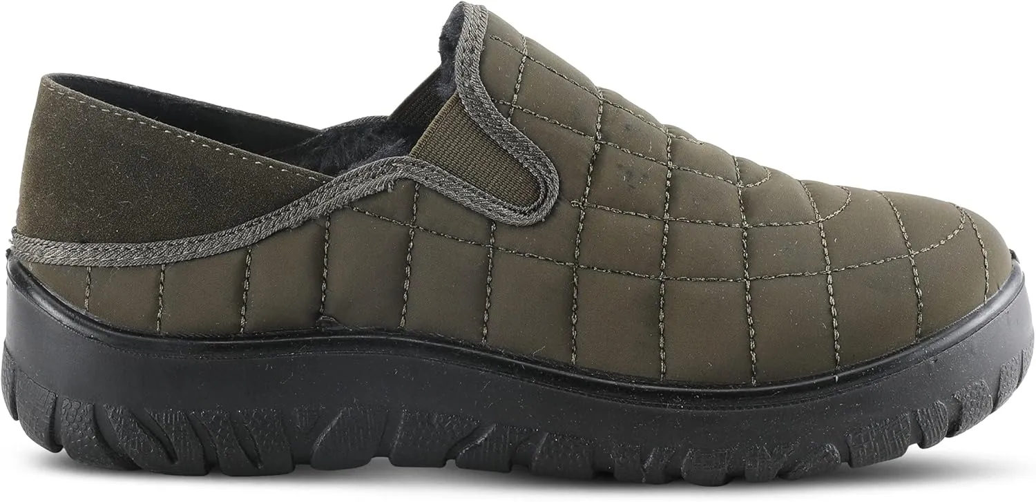 Flexus Spring Step Mella Slip on Shoes for Women - Waterproof Nylon Loafer with Snow Grip Clip - Comfortable Ladies Shoes for Outdoor
