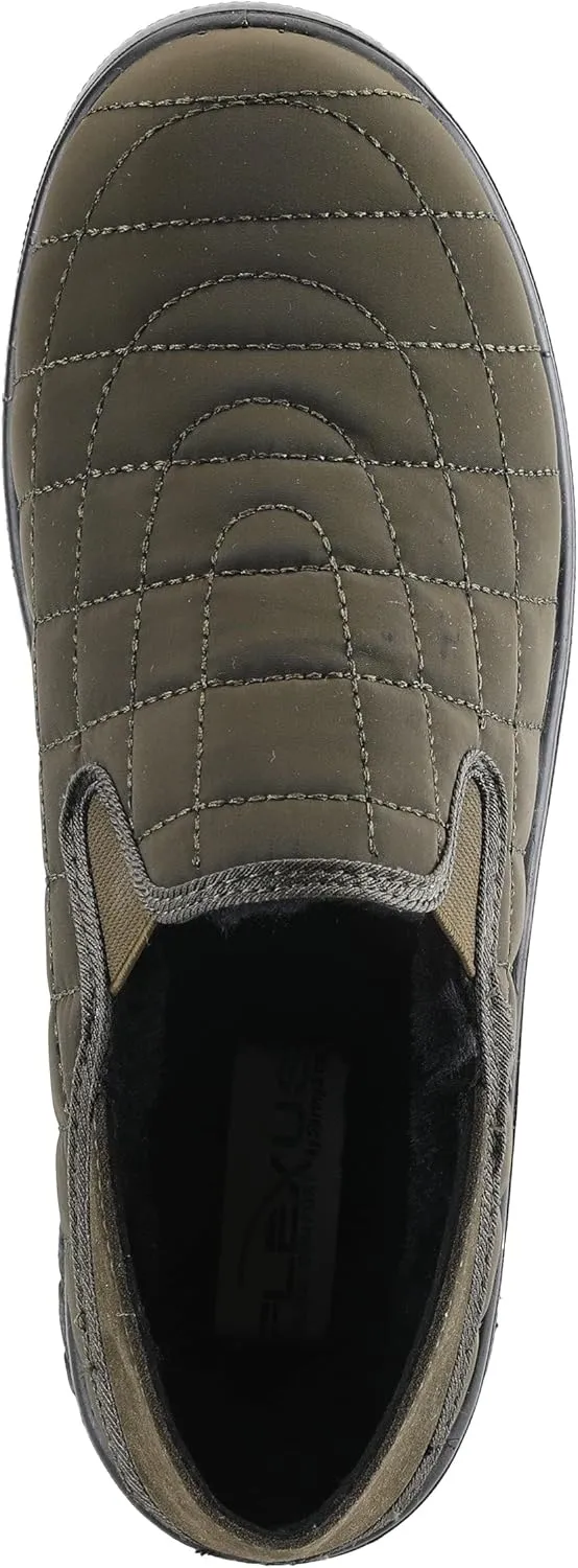 Flexus Spring Step Mella Slip on Shoes for Women - Waterproof Nylon Loafer with Snow Grip Clip - Comfortable Ladies Shoes for Outdoor