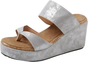 Flip Flops for Women Slip On Platform Wedge Slippers Comfortable Soft Cushion Clip Toe Sandals Fashion Beach Walking Casual Shoes Slip On Indoor Outdoor