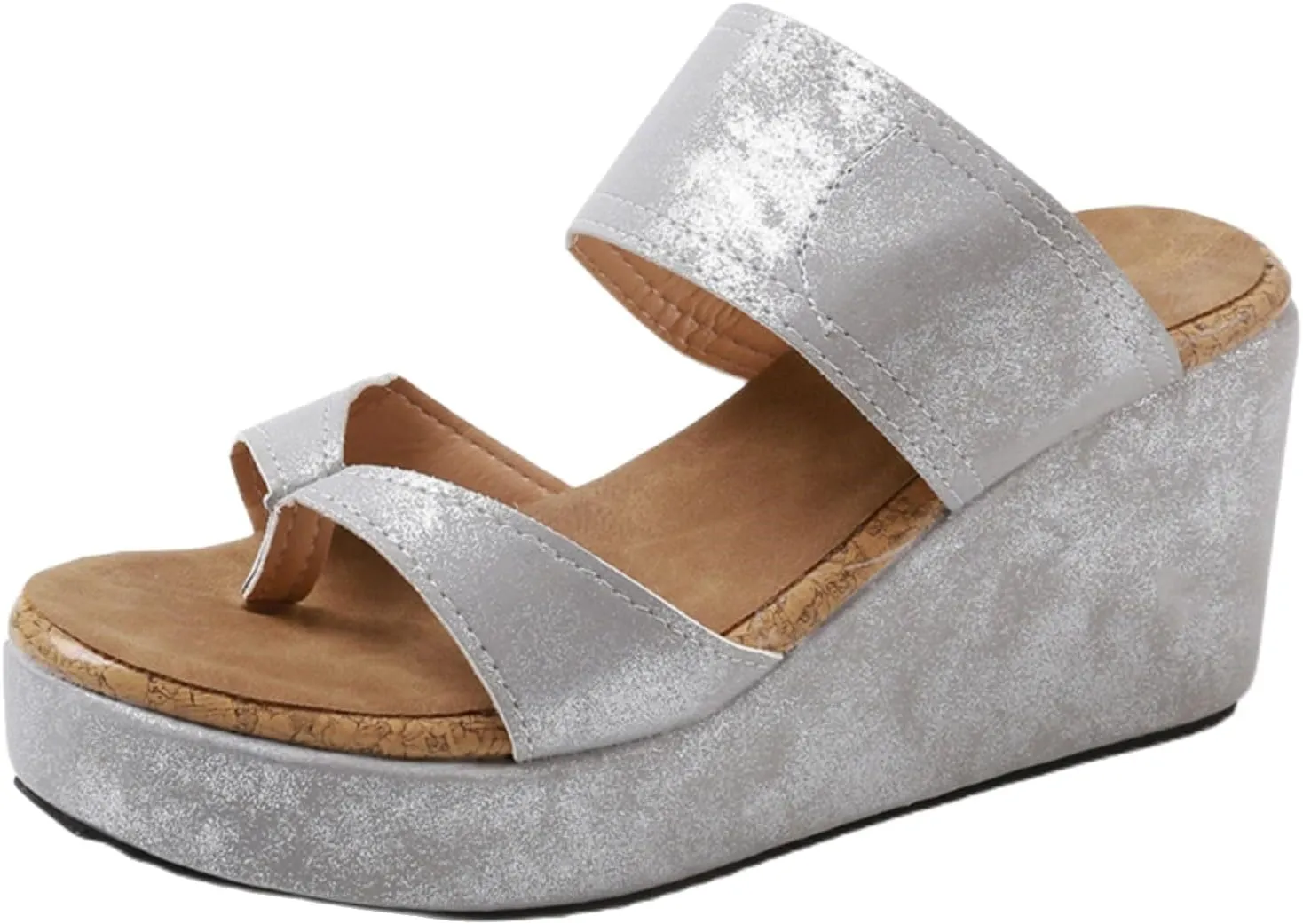 Flip Flops for Women Slip On Platform Wedge Slippers Comfortable Soft Cushion Clip Toe Sandals Fashion Beach Walking Casual Shoes Slip On Indoor Outdoor