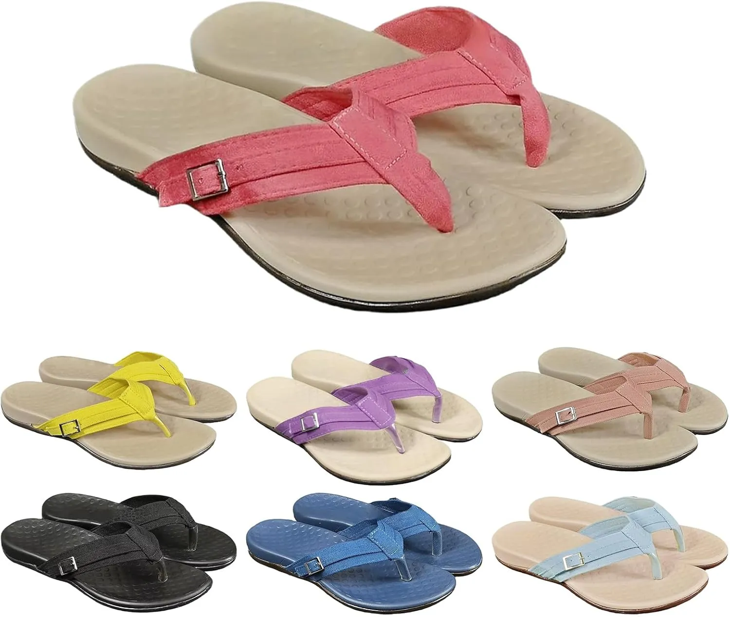 Flip Flops Sandals for Women Summer Casual Flat Slip On Walking Shoes Casual Thongs Comfort Slip-on Sandal Beach Shoes