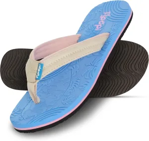 Floopi Flip Flops for Women Durable EVA Floral Textured Sandals Ladies Beach Sandals with Indoor & Outdoor Anti Skid Soles