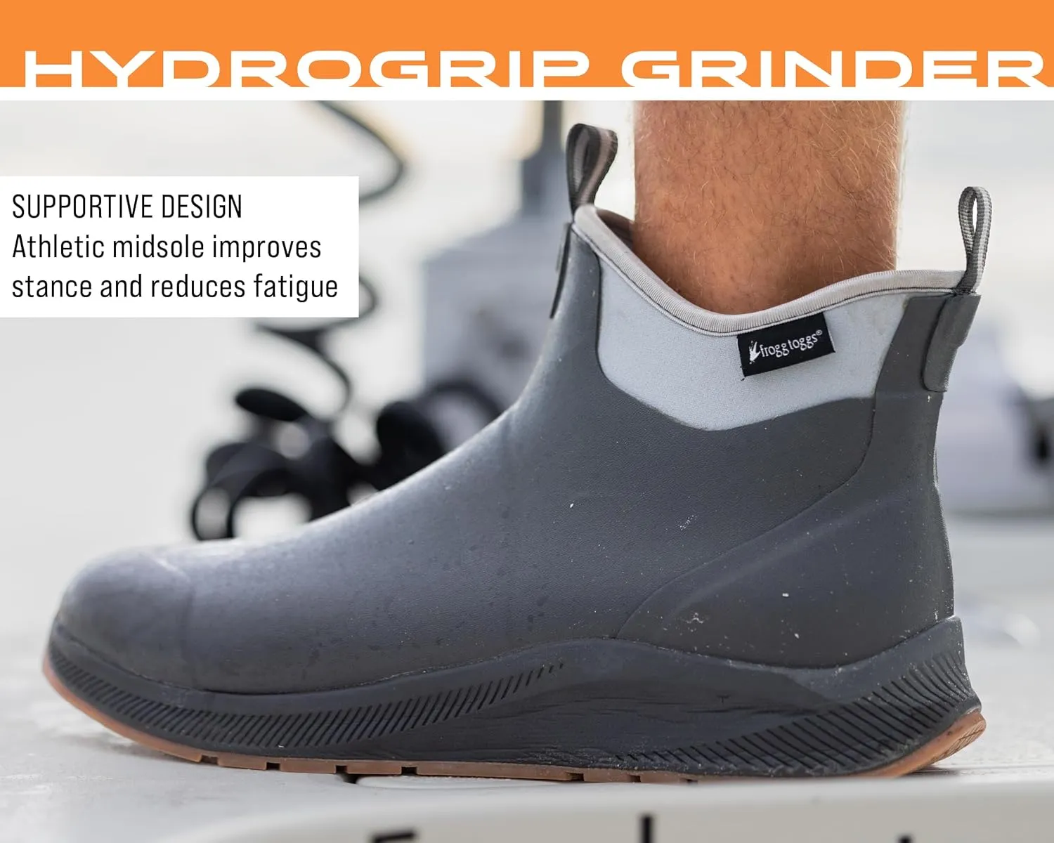 FROGG TOGGS Men's Athletic Hydrogrip Deck, Waterproof, Comfort, Insulated, Grip, Anglers Ankle Boot