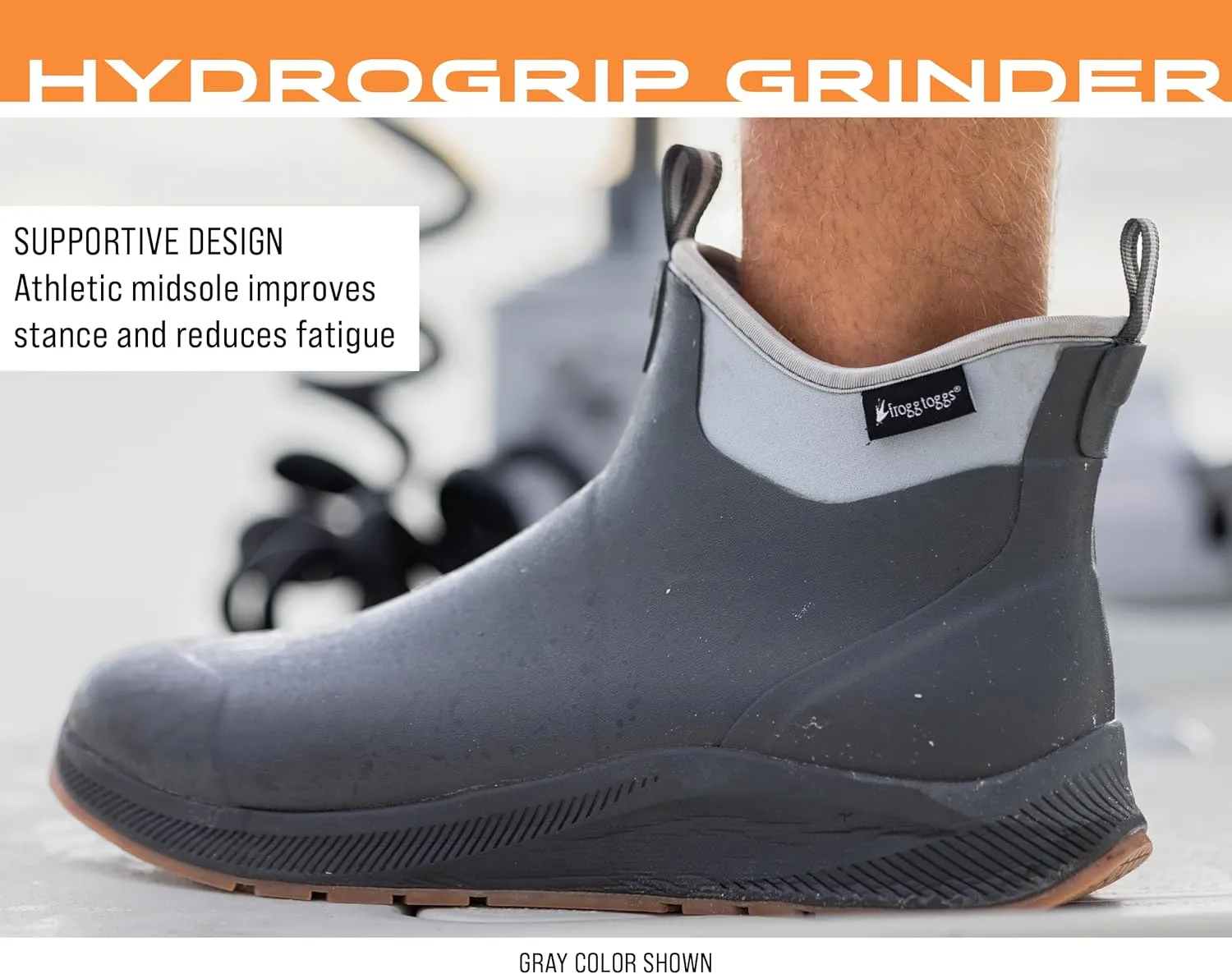 FROGG TOGGS Men's Athletic Hydrogrip Deck, Waterproof, Comfort, Insulated, Grip, Anglers Ankle Boot