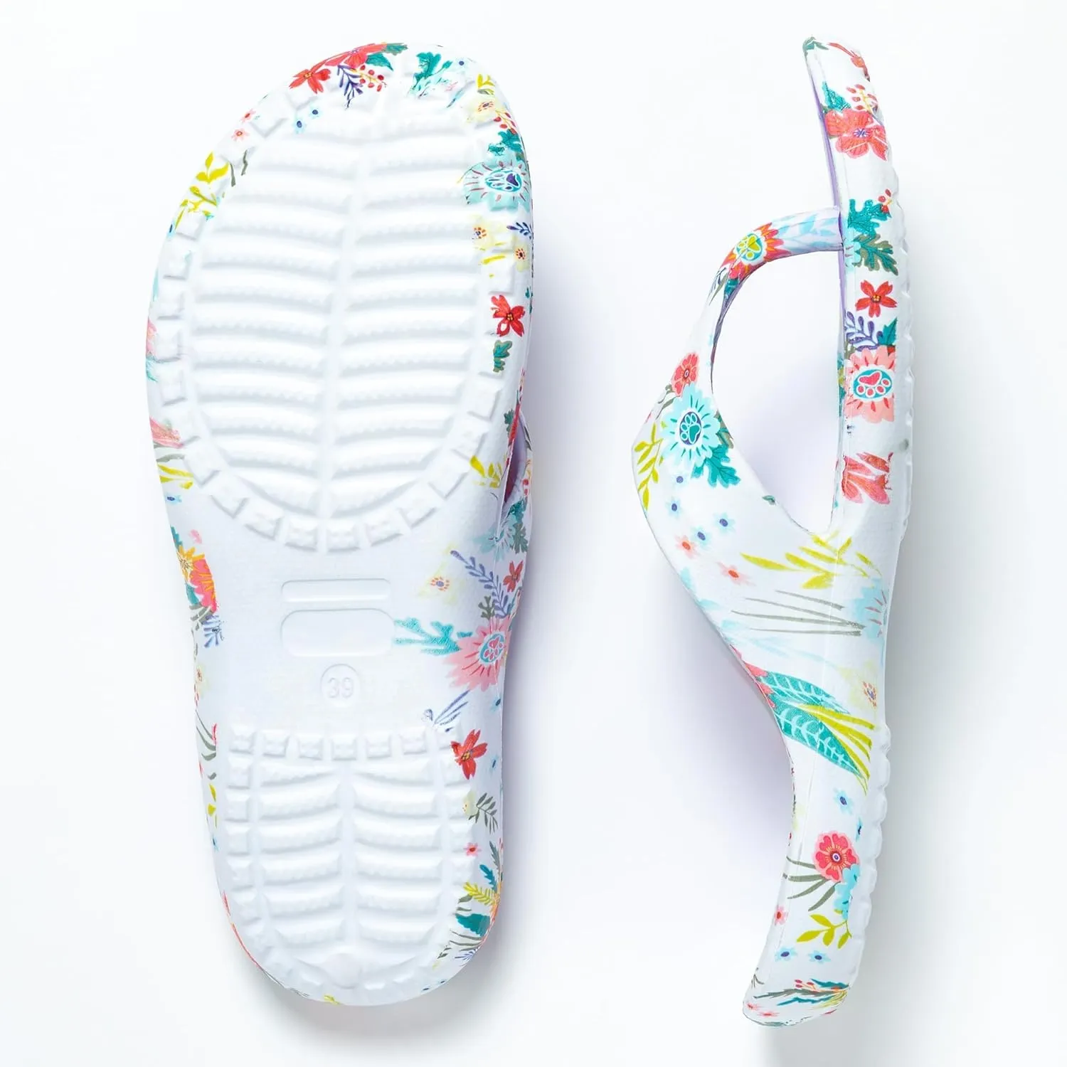 GreaterGood Walking Paws Flip Flops Colorful Lightweight Durable Cushioned Contoured Non Slip Textured Footbed Comfortable Beach Sandals for Women