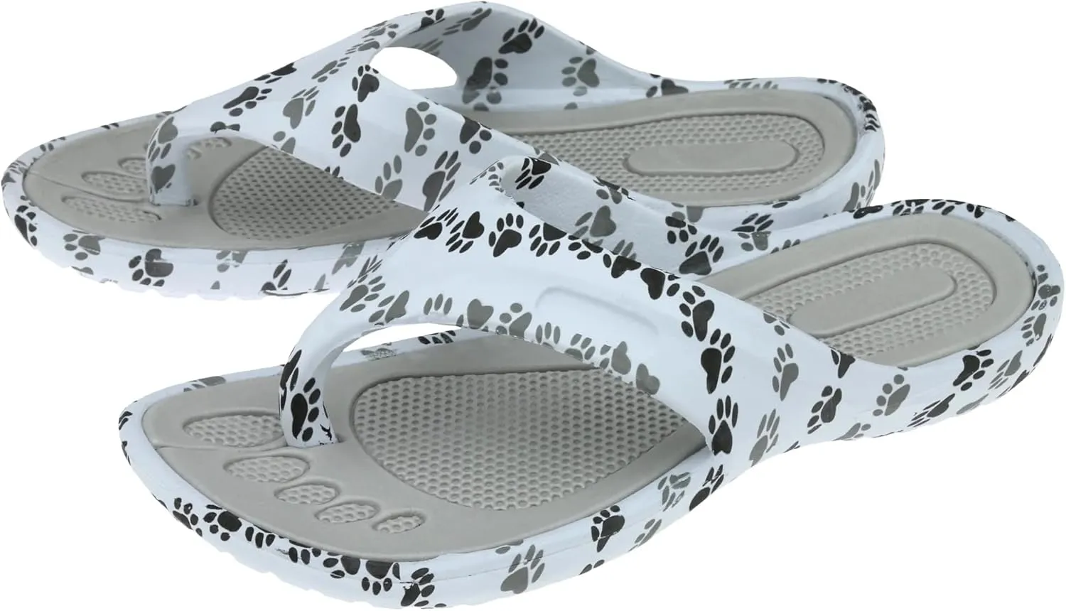 GreaterGood Walking Paws Flip Flops Colorful Lightweight Durable Cushioned Contoured Non Slip Textured Footbed Comfortable Beach Sandals for Women