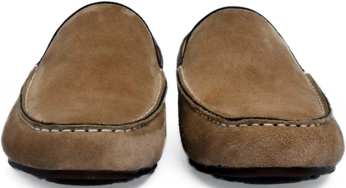 Handmade Camel Brown Suede Leather Loafer Shoes