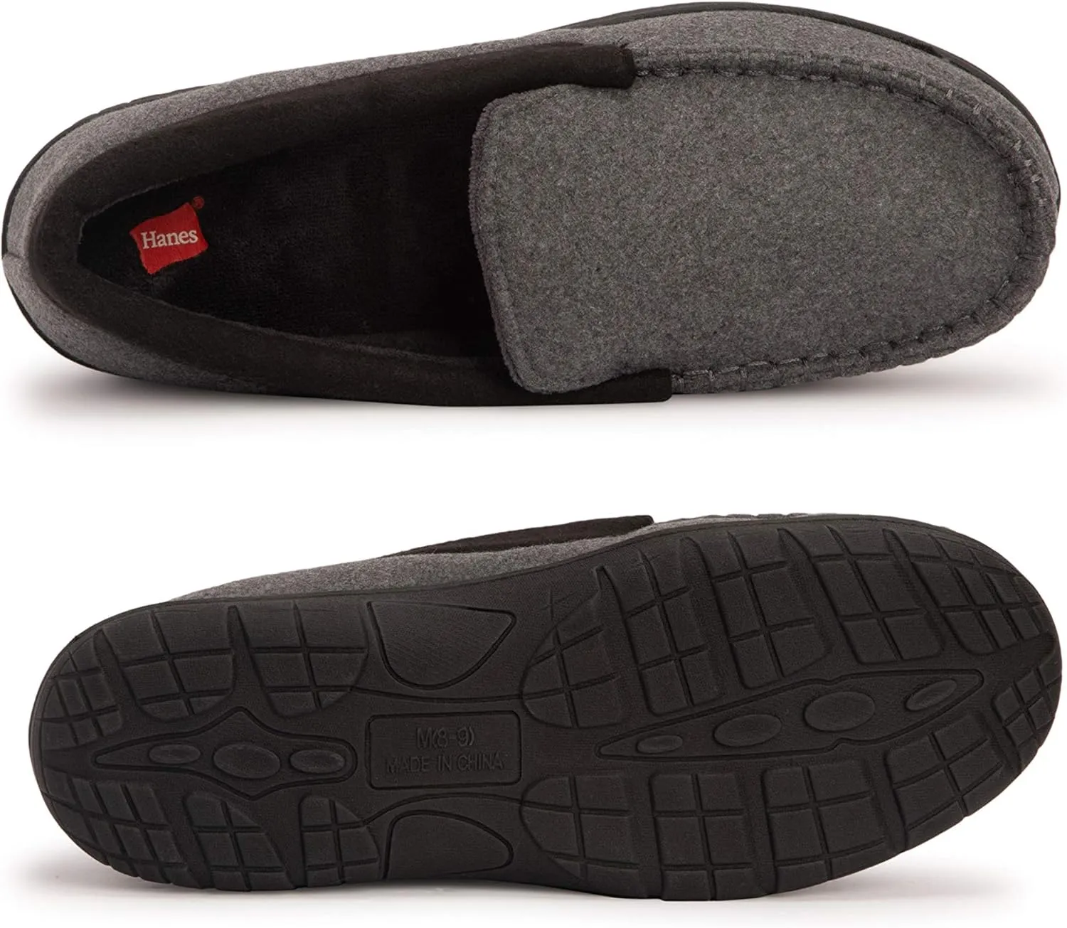 Hanes Men's Textured Moccasin Slipper