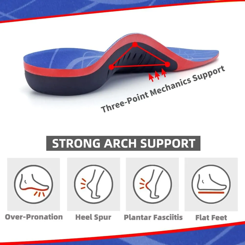 (Heavy Duty Insoles) 240Lbs  Plantar Fasciitis Insoles Arch Support Shoe Inserts Men Women Pain Relief Orthotics Gel Running Insoles for High Arch Flat Feet Work Boot Shoe Insole