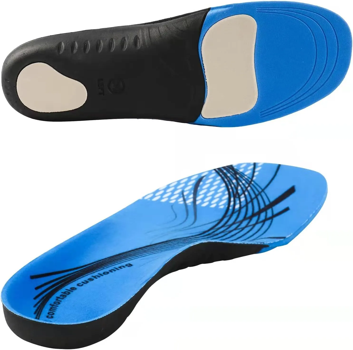 Heavy Duty Support Pain Relief Orthotics Shoe Insoles with Arch Support for Flat Feet & Overpronation Full Length Men Women (S(Men 7-8/Women 7.5-9))