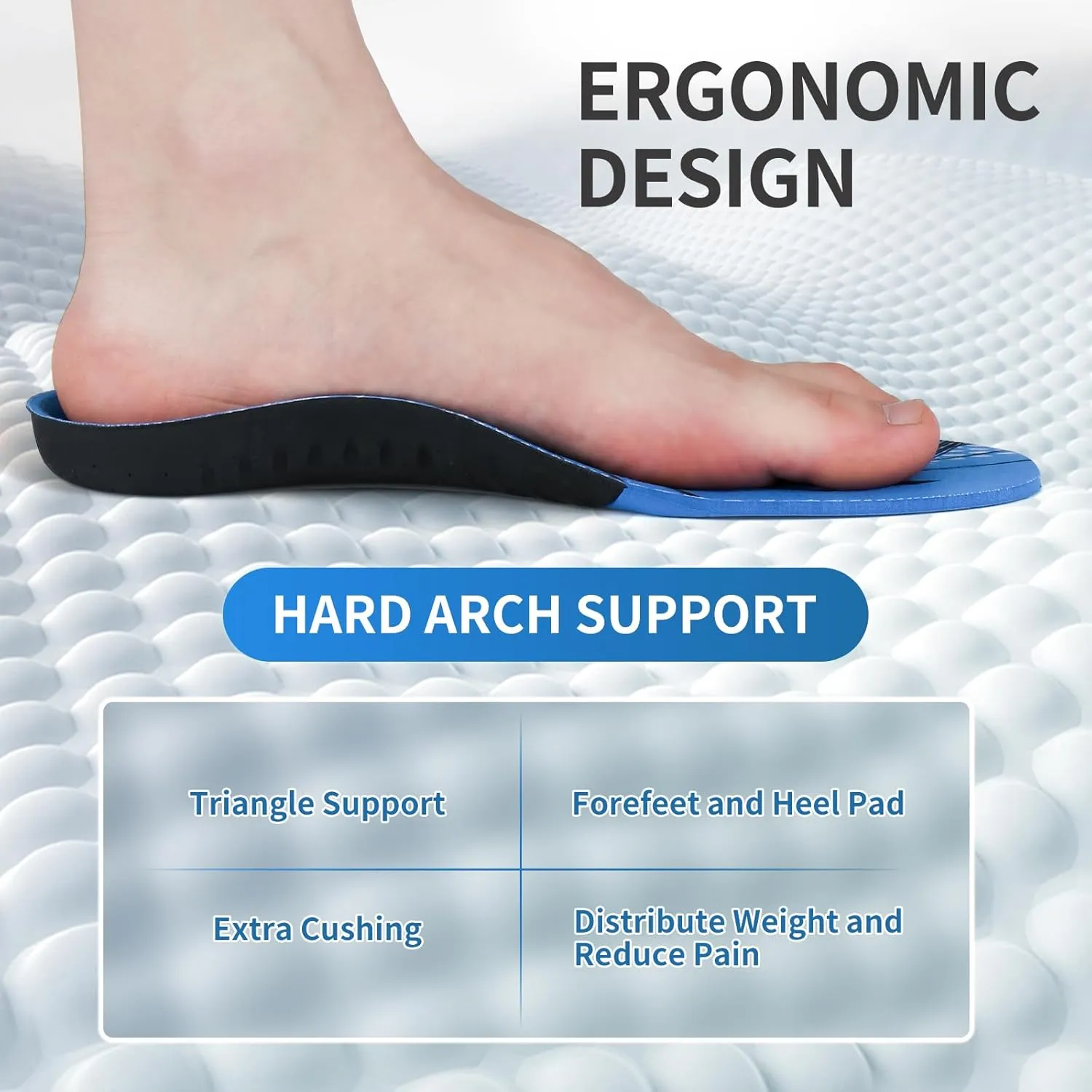 Heavy Duty Support Pain Relief Orthotics Shoe Insoles with Arch Support for Flat Feet & Overpronation Full Length Men Women (S(Men 7-8/Women 7.5-9))