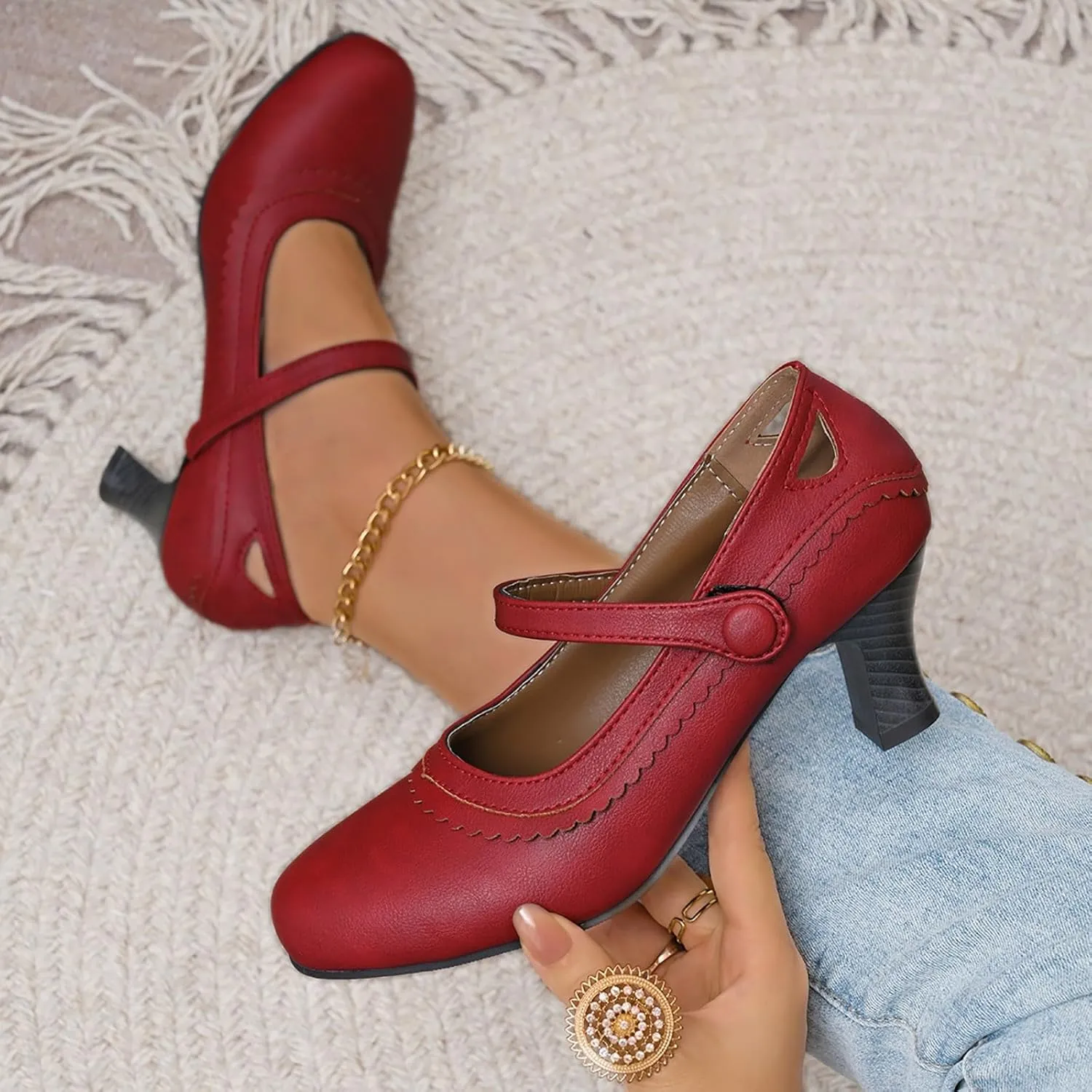High Heels Closed Toe Heels Women's Stiletto Round Toe Dress Shoes Wedding Prom Platform Sandals for Women Wedding Wide Width Walking Dress Shoes for Party Casual Beach Vacation