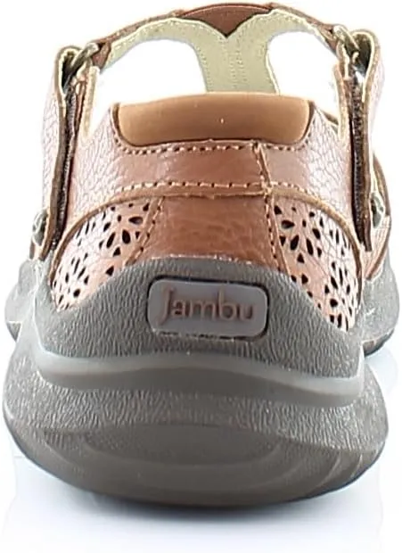 Jambu Womens Creek Cut Out T Strap Flats Casual - Brown