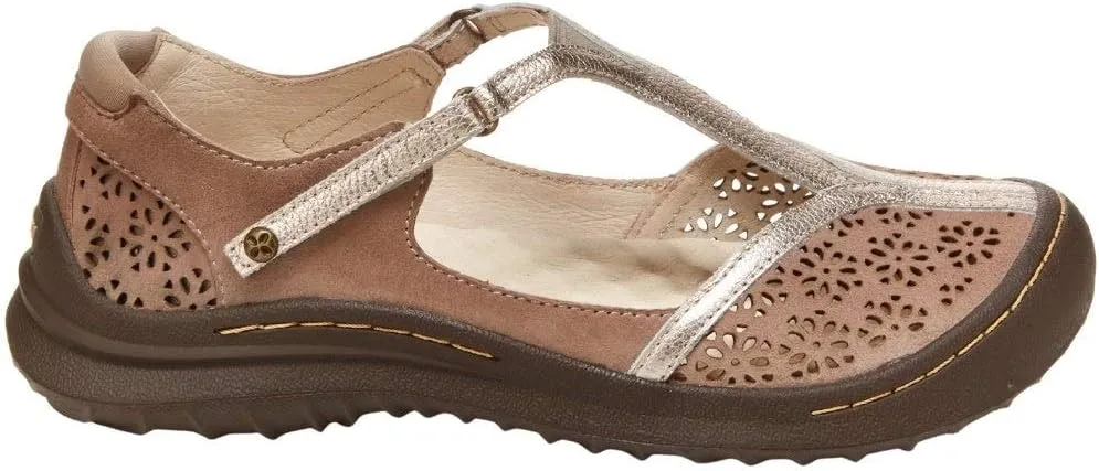 Jambu Womens Creek Cut Out T Strap Flats Casual - Brown