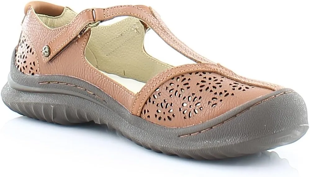 Jambu Womens Creek Cut Out T Strap Flats Casual - Brown