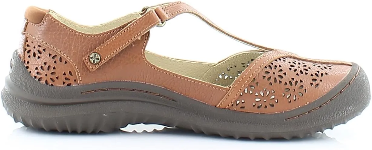 Jambu Womens Creek Cut Out T Strap Flats Casual - Brown