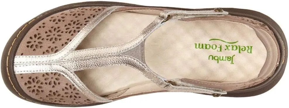 Jambu Womens Creek Cut Out T Strap Flats Casual - Brown