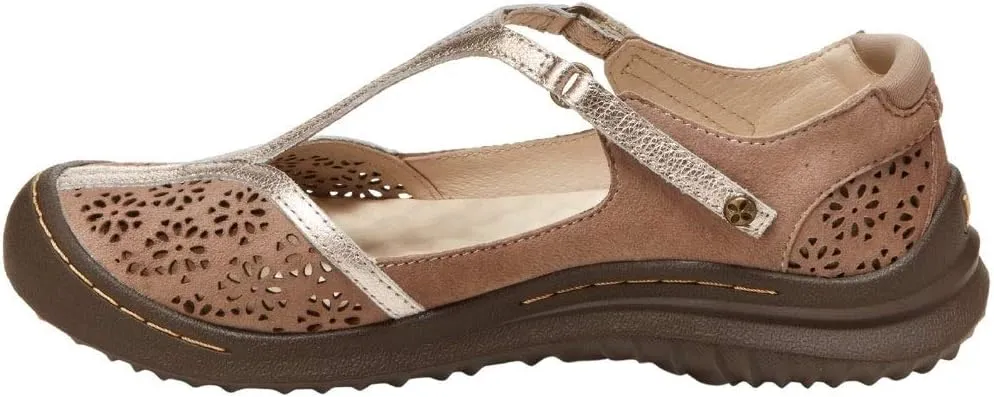 Jambu Womens Creek Cut Out T Strap Flats Casual - Brown