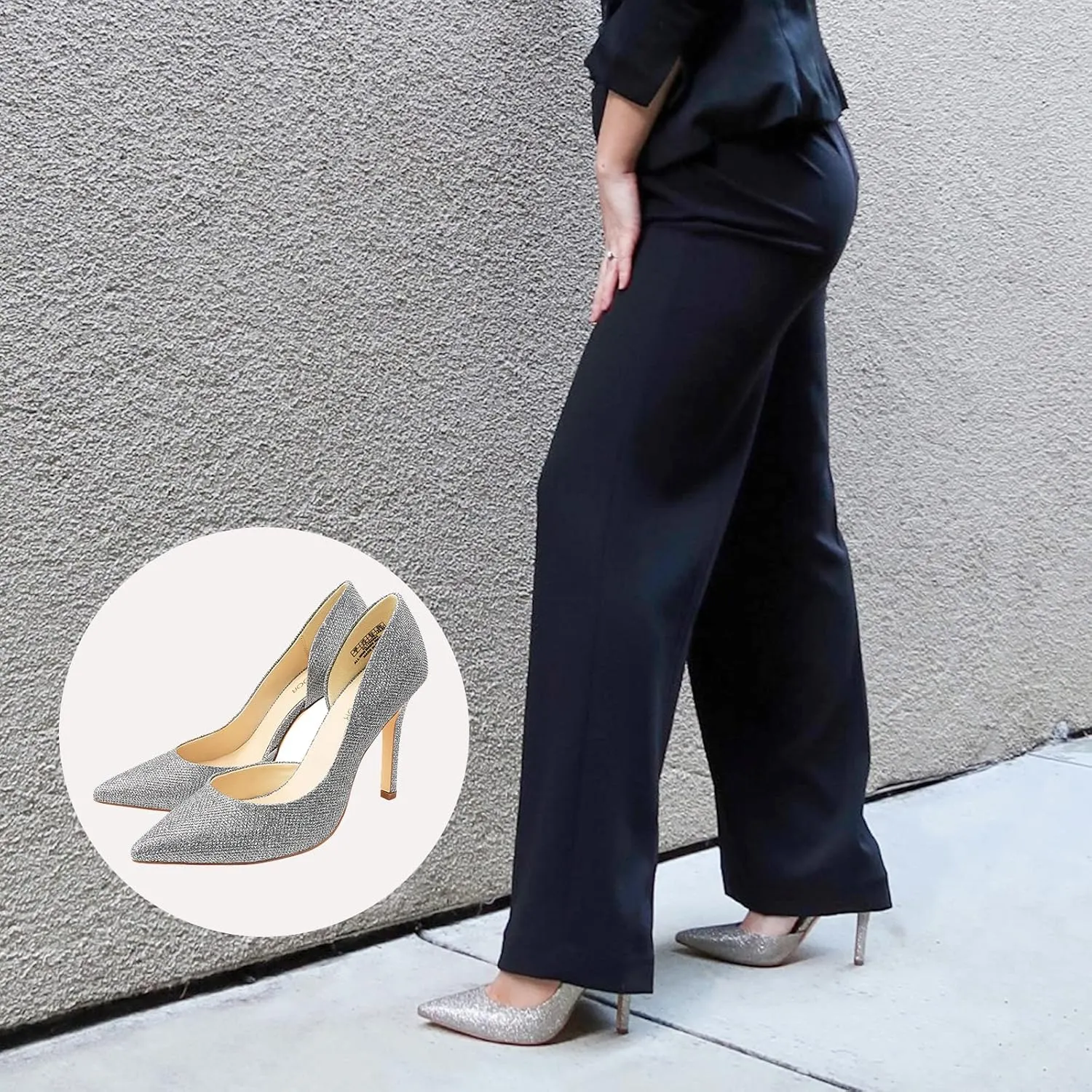 JENN ARDOR Stiletto High Heel Shoes for Women: Pointed, Closed Toe Classic Slip On Dress Pumps