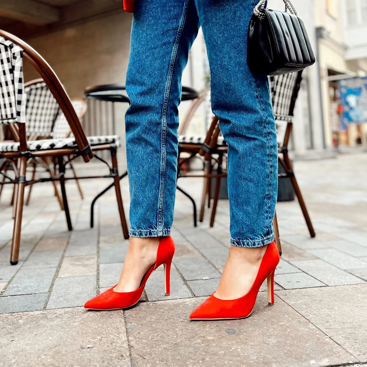 JENN ARDOR Stiletto High Heel Shoes for Women: Pointed, Closed Toe Classic Slip On Dress Pumps