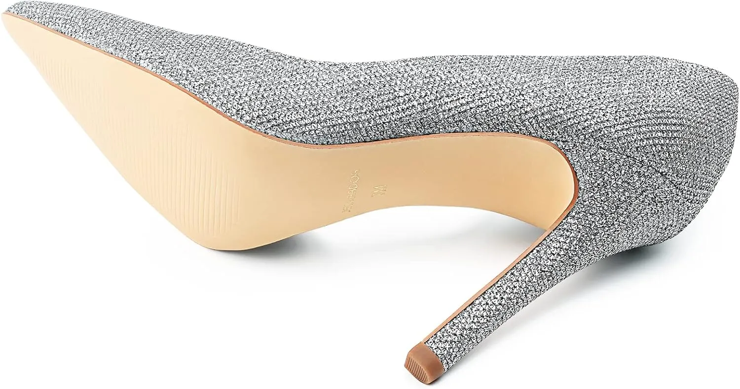 JENN ARDOR Stiletto High Heel Shoes for Women: Pointed, Closed Toe Classic Slip On Dress Pumps