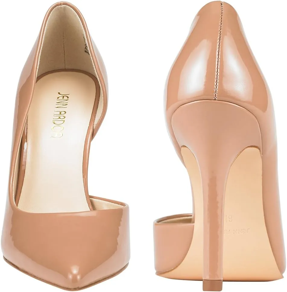 JENN ARDOR Stiletto High Heel Shoes for Women: Pointed, Closed Toe Classic Slip On Dress Pumps