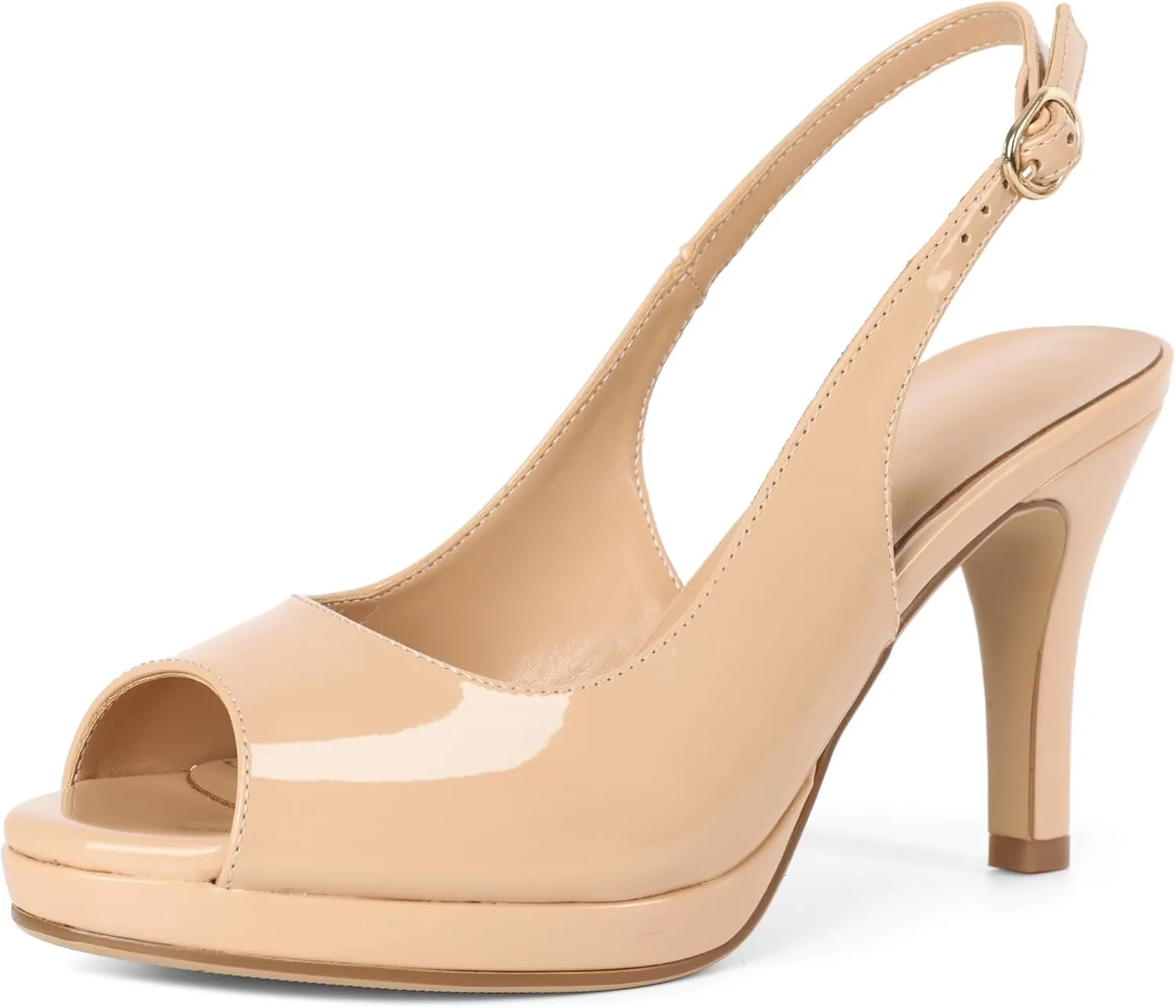 Joseywade Women's Slingback Heels Peep Toe Platform Stilettos 3.5 Inch High Heel Dress Shoes