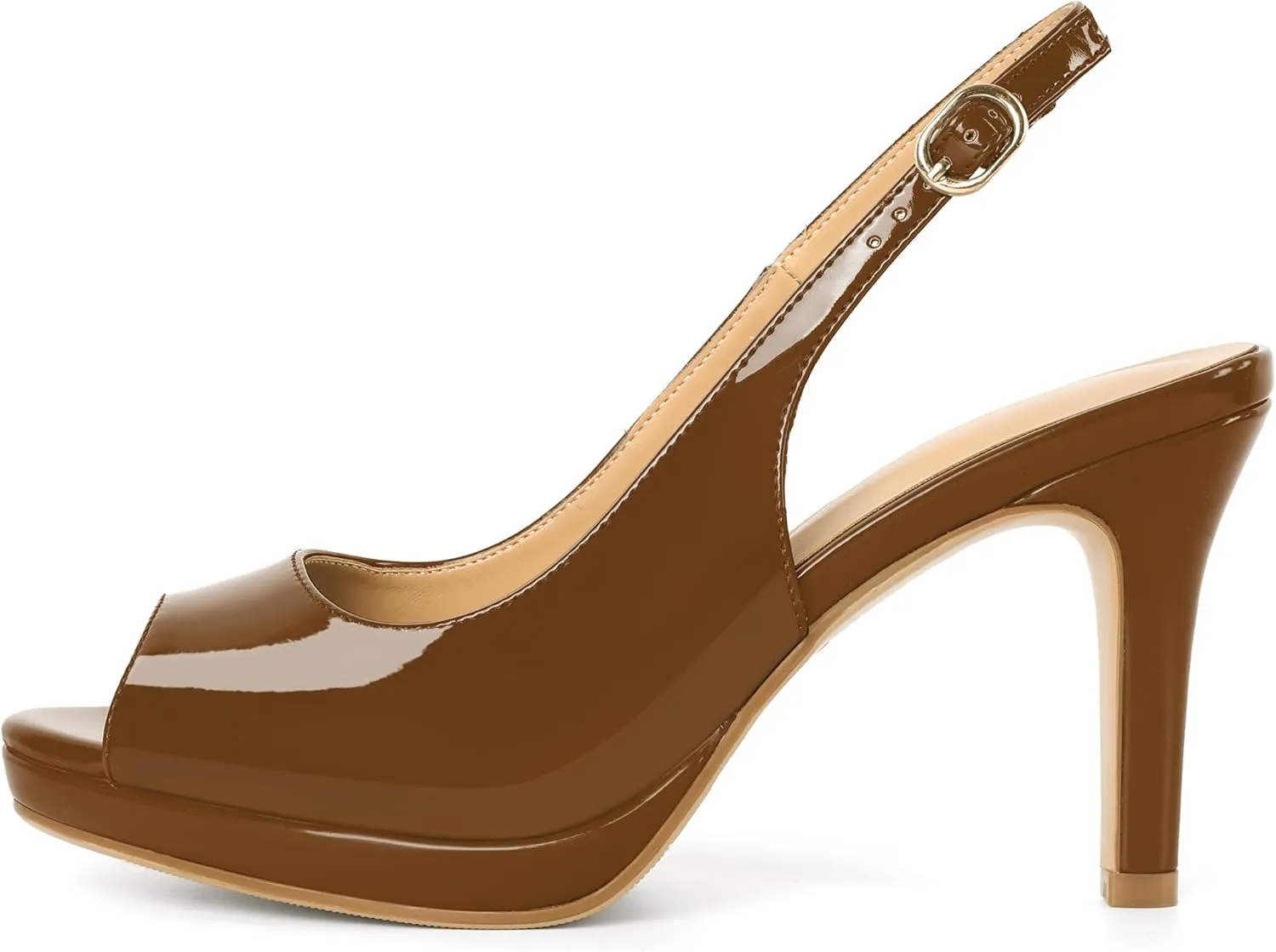 Joseywade Women's Slingback Heels Peep Toe Platform Stilettos 3.5 Inch High Heel Dress Shoes