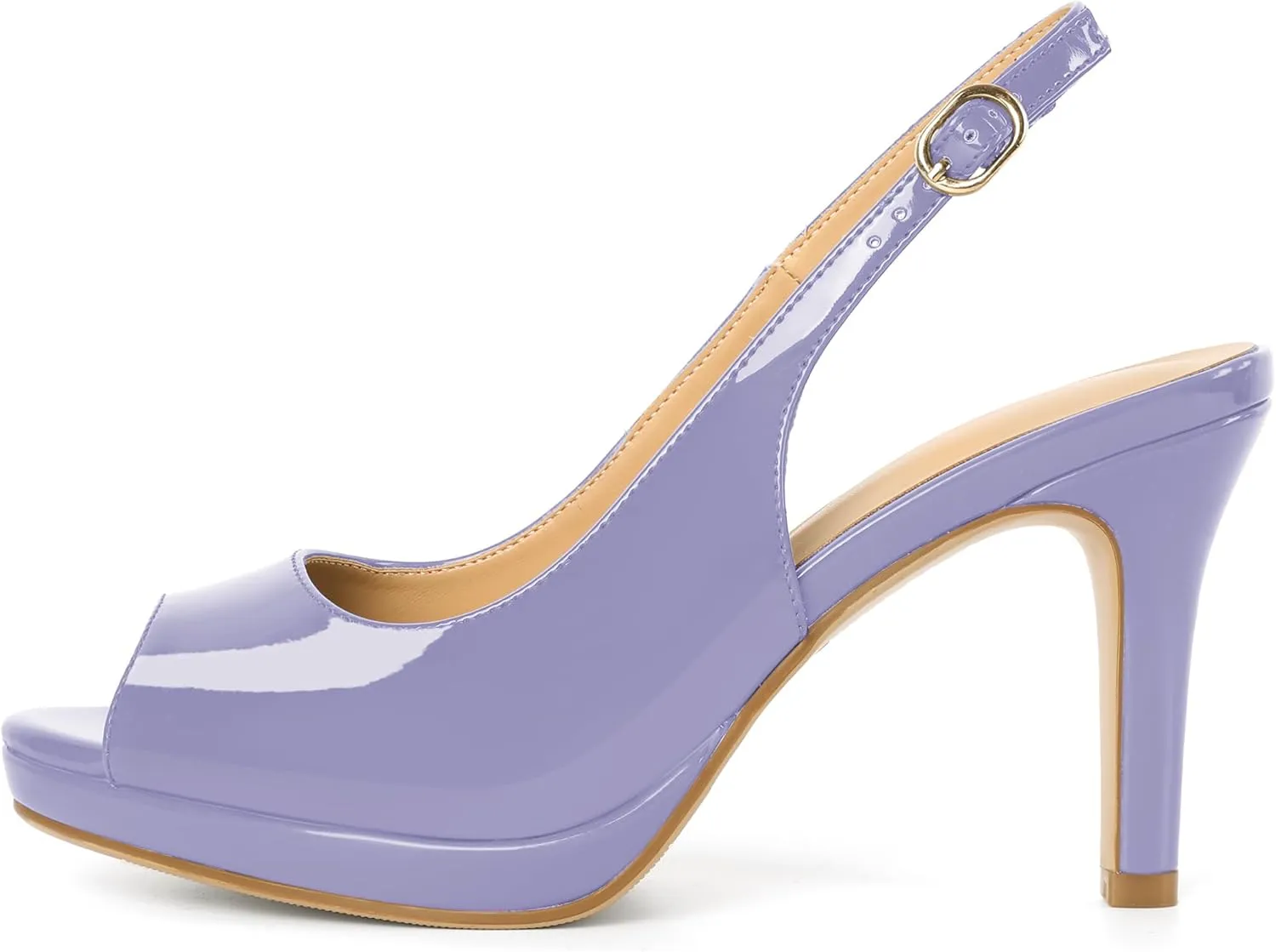 Joseywade Women's Slingback Heels Peep Toe Platform Stilettos 3.5 Inch High Heel Dress Shoes