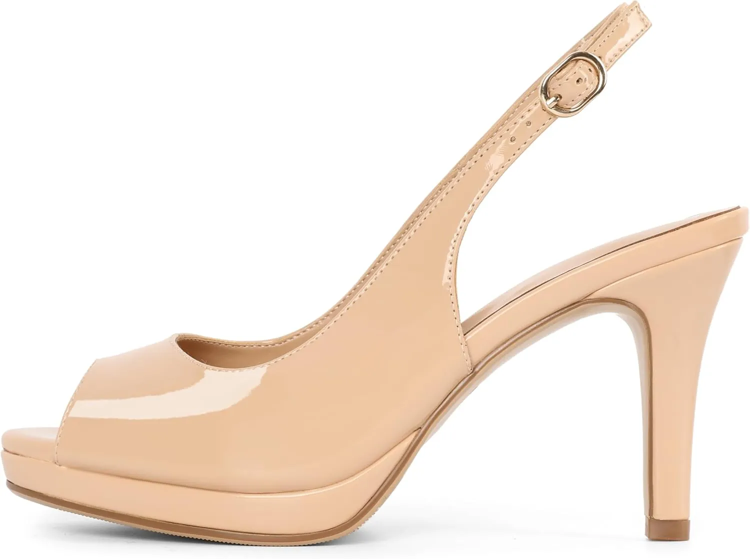Joseywade Women's Slingback Heels Peep Toe Platform Stilettos 3.5 Inch High Heel Dress Shoes