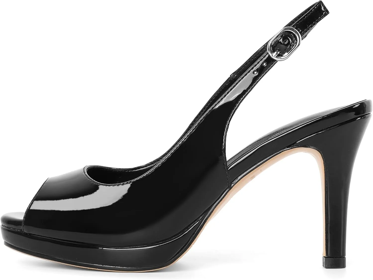 Joseywade Women's Slingback Heels Peep Toe Platform Stilettos 3.5 Inch High Heel Dress Shoes