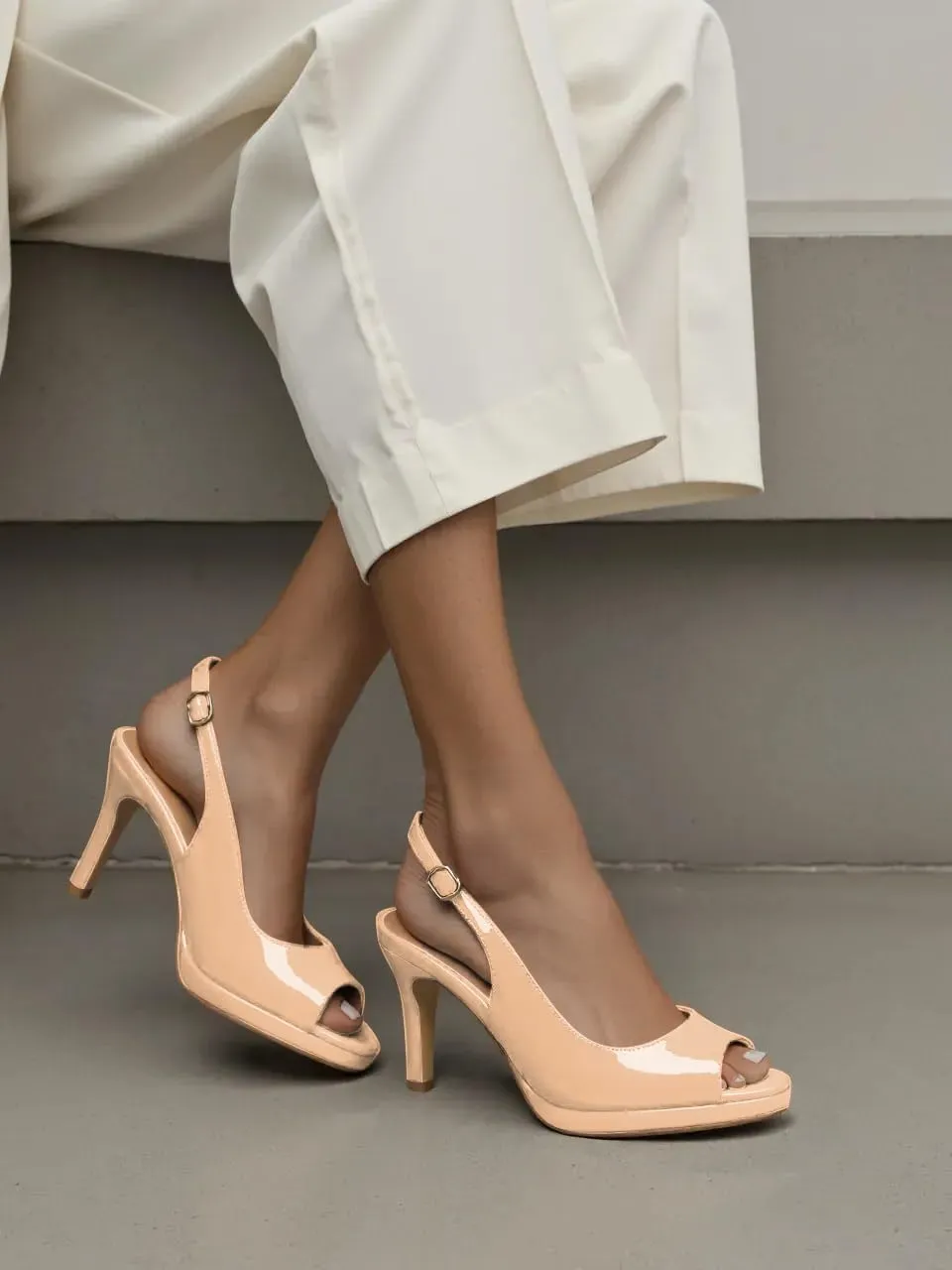 Joseywade Women's Slingback Heels Peep Toe Platform Stilettos 3.5 Inch High Heel Dress Shoes