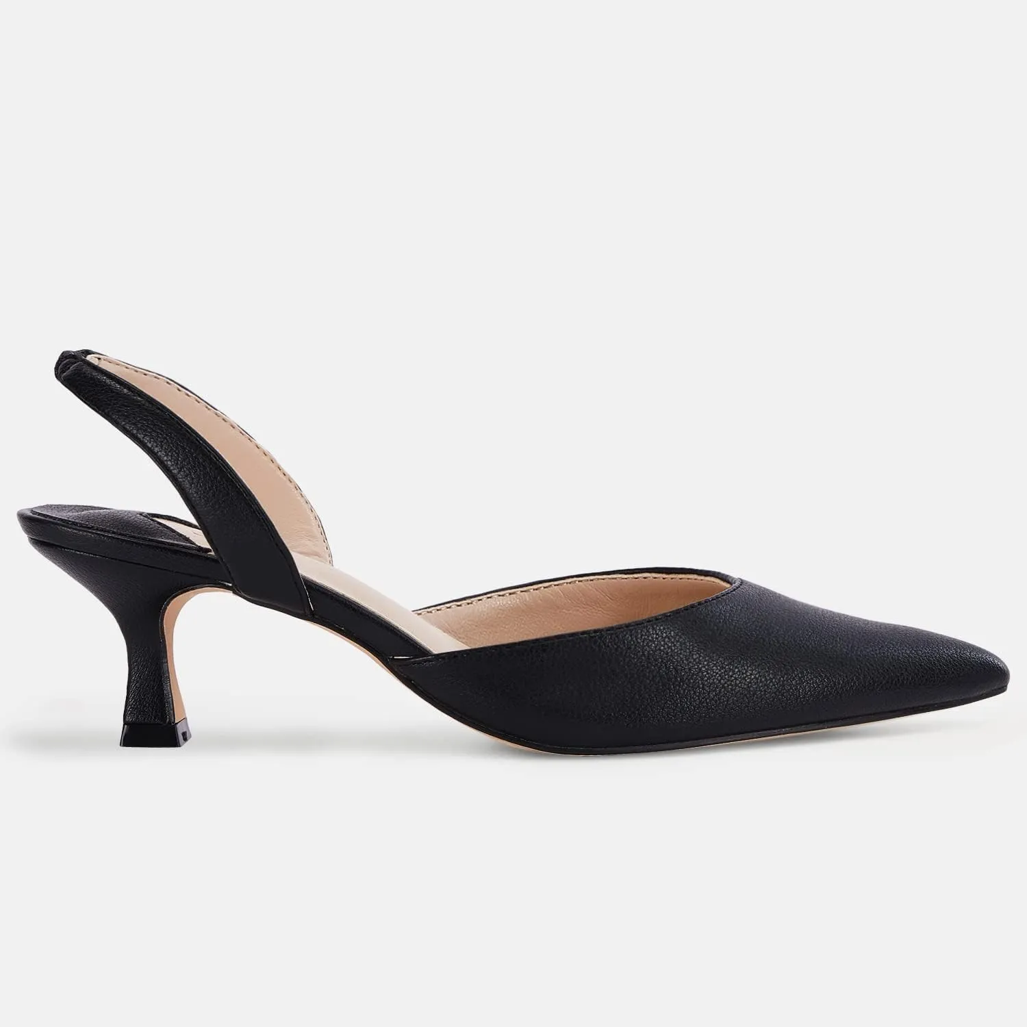 Juliet Holy Womens Pumps Shoes Pointed Toe Slip on Slingback Elastic Strap Classic Kitten Heels
