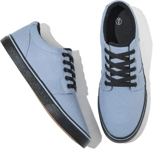 kufeiti Men's Canvas Black Casual Shoes Sneakers Low Top Lace Up Walking Shoes Sneakers for Men