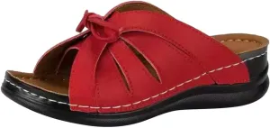 Ladies Fashion Retro Solid Color Leather Bow Tie Decorative Open Toe Thick Sole Sandals Women Nice Sandals