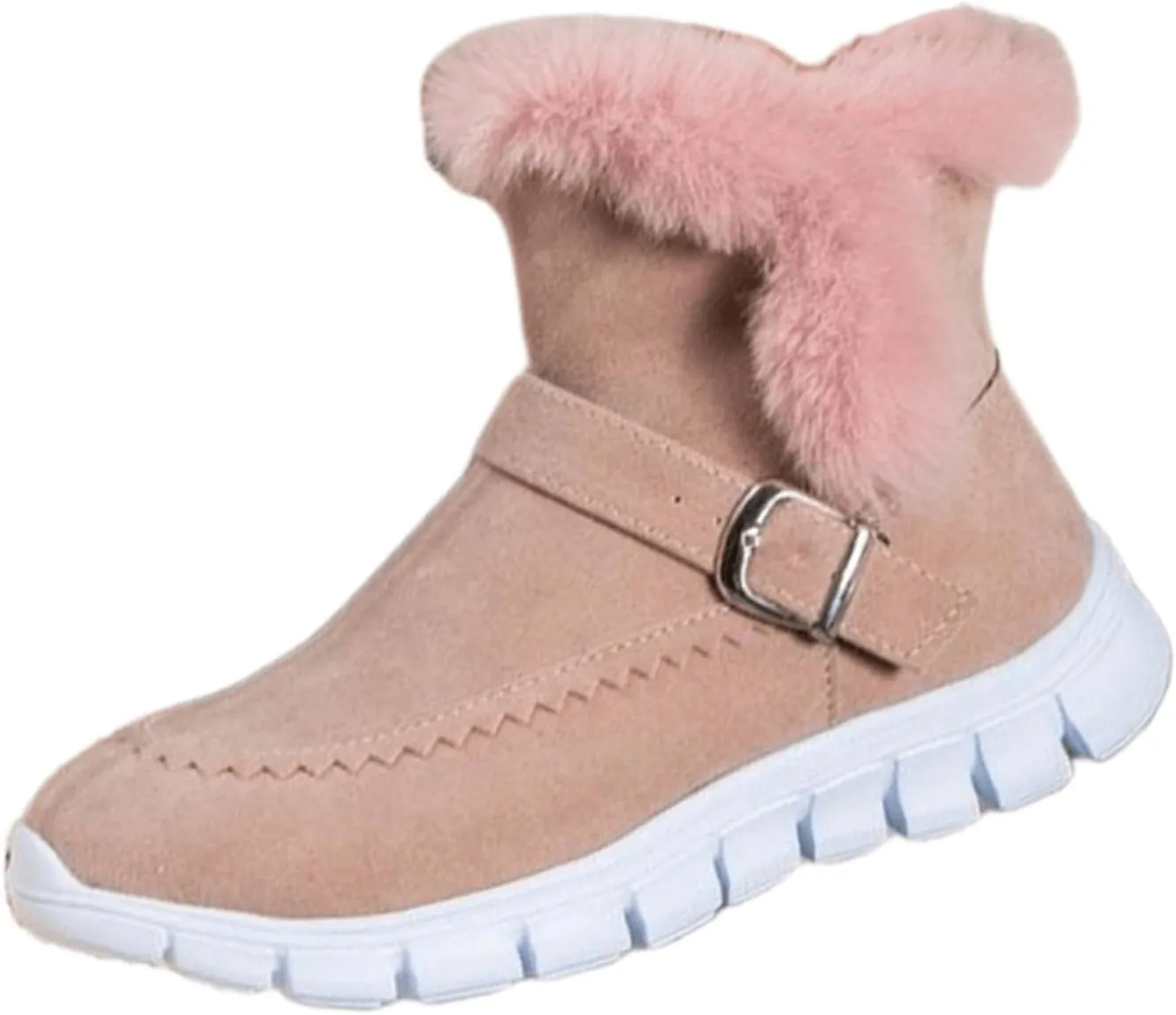Ladmiple Booties For Women 2024 Casual Slip-on Warm Loafers Shoes Fur-Lined Comfortable Lightweight Winter Snow Ankle Boots