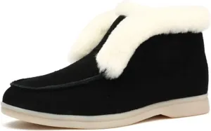 Ladmiple Boots For Women 2024 Ankle Booties Snow Boots Winter Shoes with Fur Lined Warm Slip On Comfortable Loafers Shoes