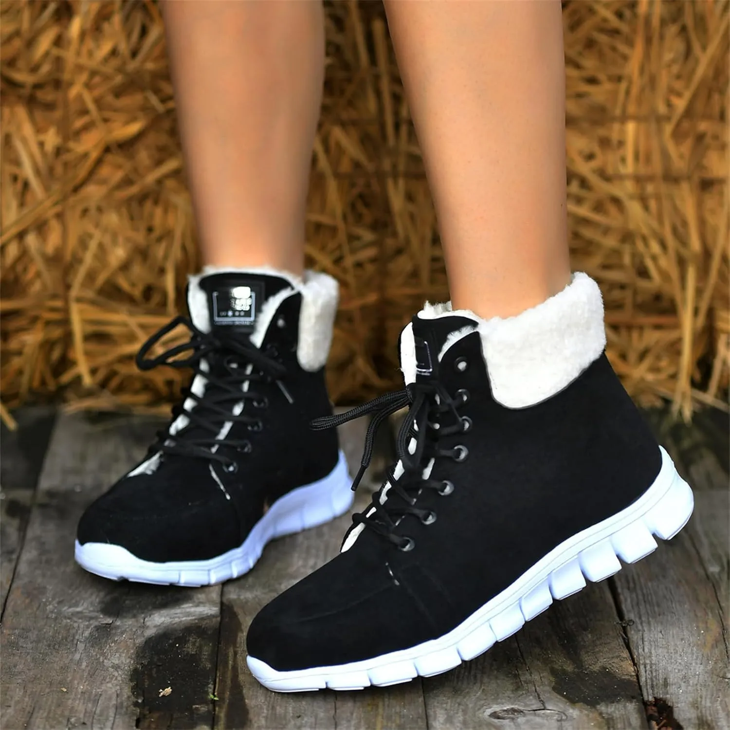 Ladmiple Boots For Women 2024 Ankle Booties Snow Boots Winter Warm Fur Lined Anti-Slip Outdoor Slip On Comfortable Warm Shoes