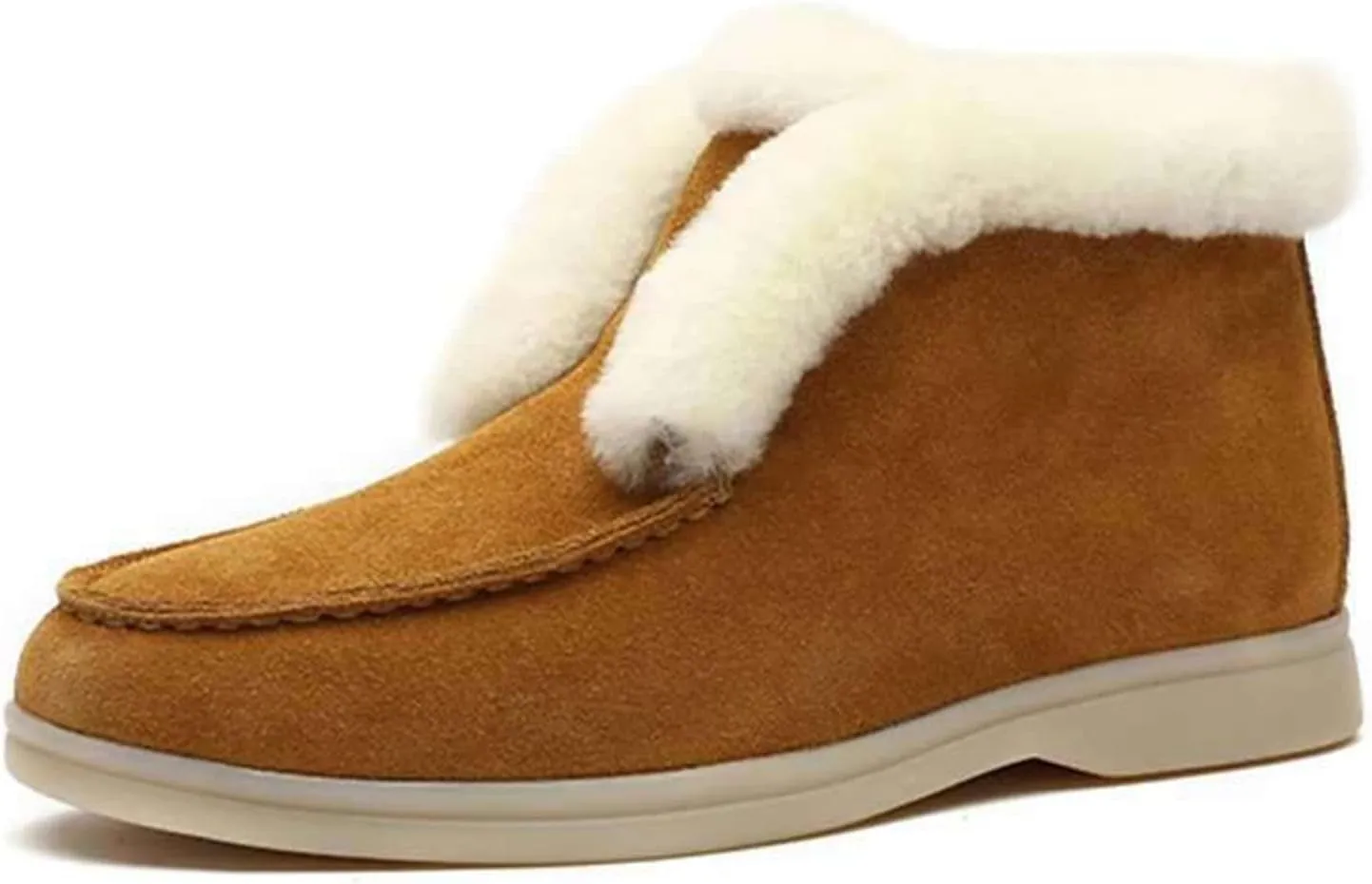 Ladmiple Boots For Women 2024 Ankle Booties Warm Fur Lined Winter Snow Boots Outdoor Slip On Comfort Fashion Short Booties