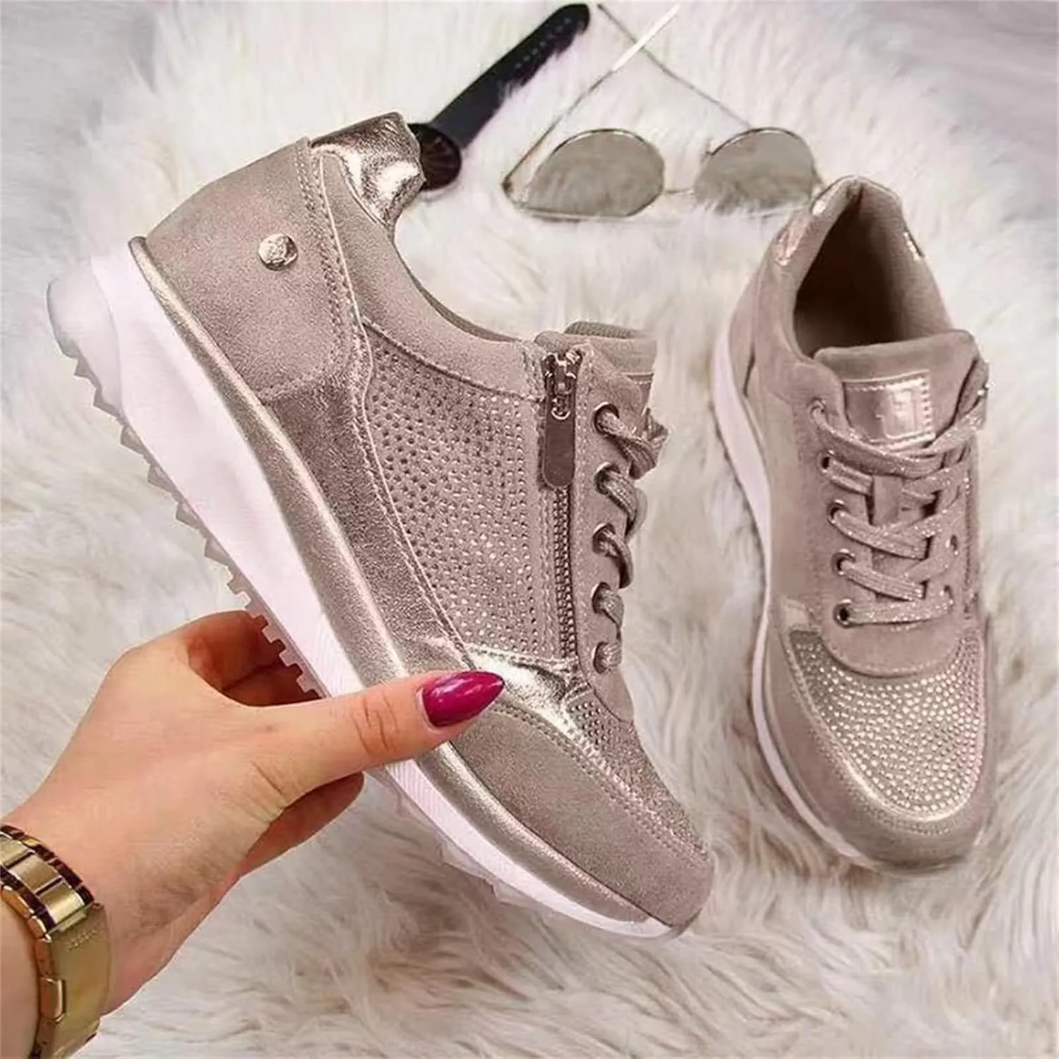 Ladmiple Shoes For Women Sneakers Trendy Canvas Shoes Casual Slip On Fashion Walking Shoes Dressy Summer Flats Loafers