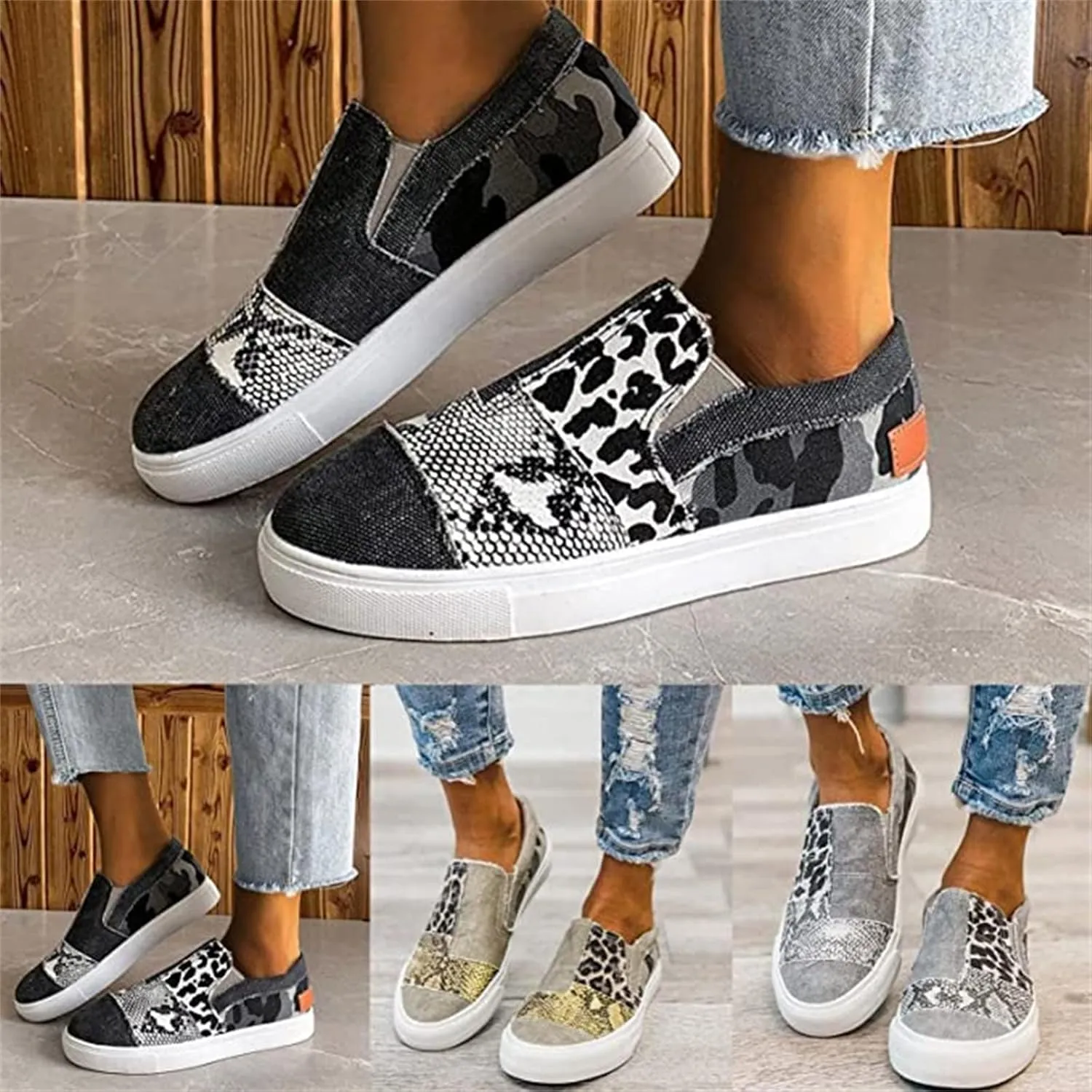 Ladmiple Shoes For Women Sneakers Trendy Slip On Canvas Shoes Fashion Comfort Dressy Casual Summer Walking Flats Loafers