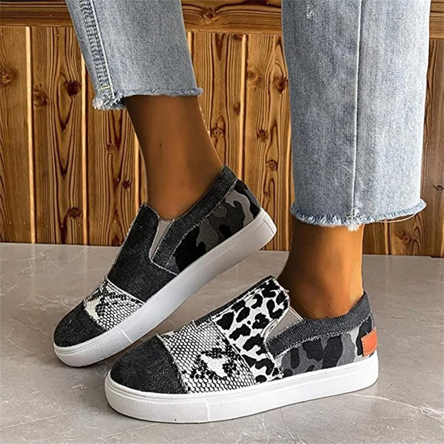 Ladmiple Shoes For Women Sneakers Trendy Slip On Canvas Shoes Fashion Comfort Dressy Casual Summer Walking Flats Loafers