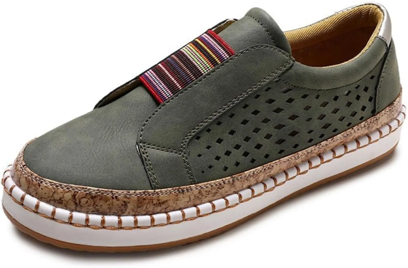 Ladmiple Sneakers For Women Trendy 2024 Canvas Shoes Casual Slip On Fashion Comfortable Walking Dressy Summer Flats Loafers