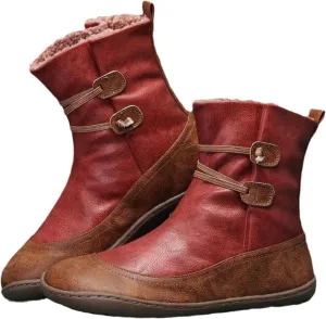 Ladmiple Snow Boots For Women Cute High Top Winter Shoes with Fur Lined Warm Slip On Ankle Booties Mid Calf Walking Shoes