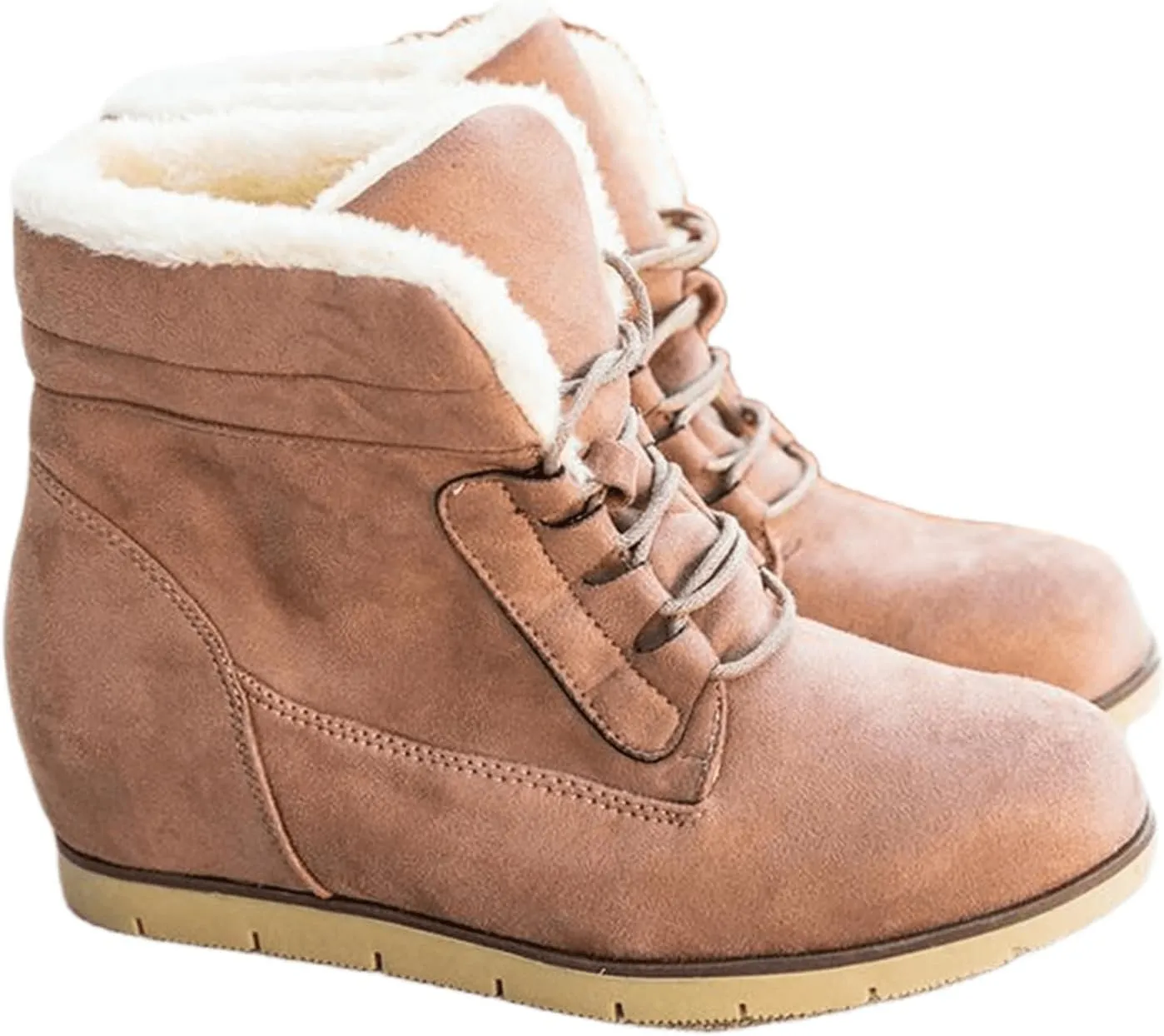 Ladmiple Snow Boots For Women Slip On Winter Warm Ankle Booties Fashion Fur Lined Thickening Outdoor Walking Shoes Sneakers