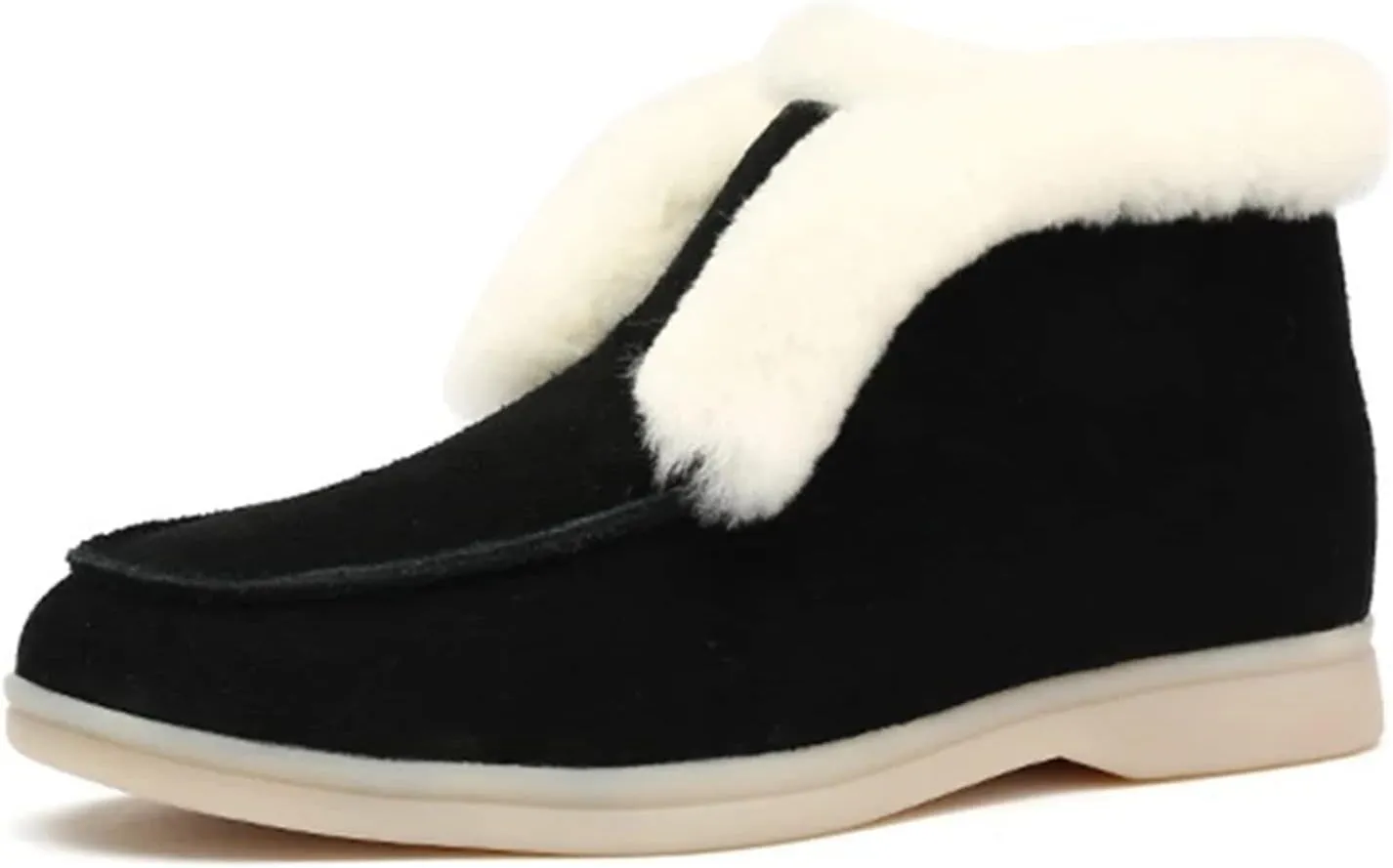Ladmiple Winter Dress Boots For Women 2024 Warm Fur Lined Snow Ankle Booties Fashion Comfortable Slip On Loafers Shoes