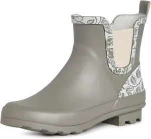 Laura Ashley Women's Rain Boots, Mid Cut Rubber Rain Boots for Women - Waterproof Ankle Boots for Ladies