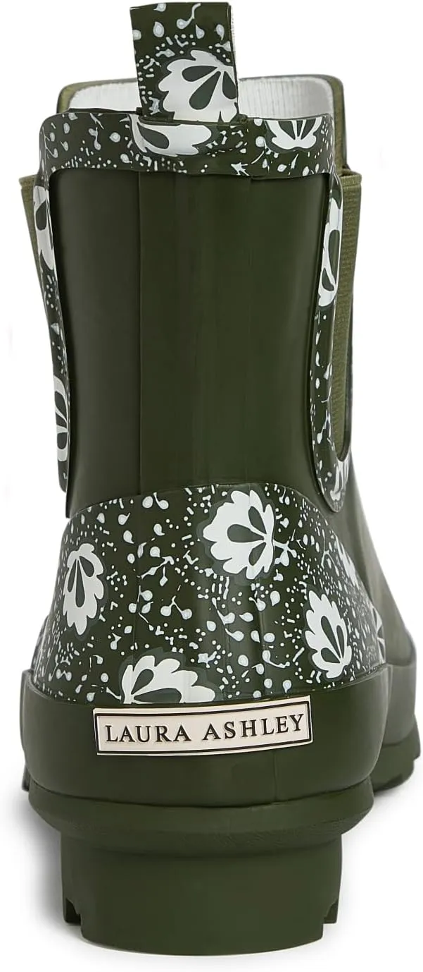 Laura Ashley Women's Rain Boots, Mid Cut Rubber Rain Boots for Women - Waterproof Ankle Boots for Ladies