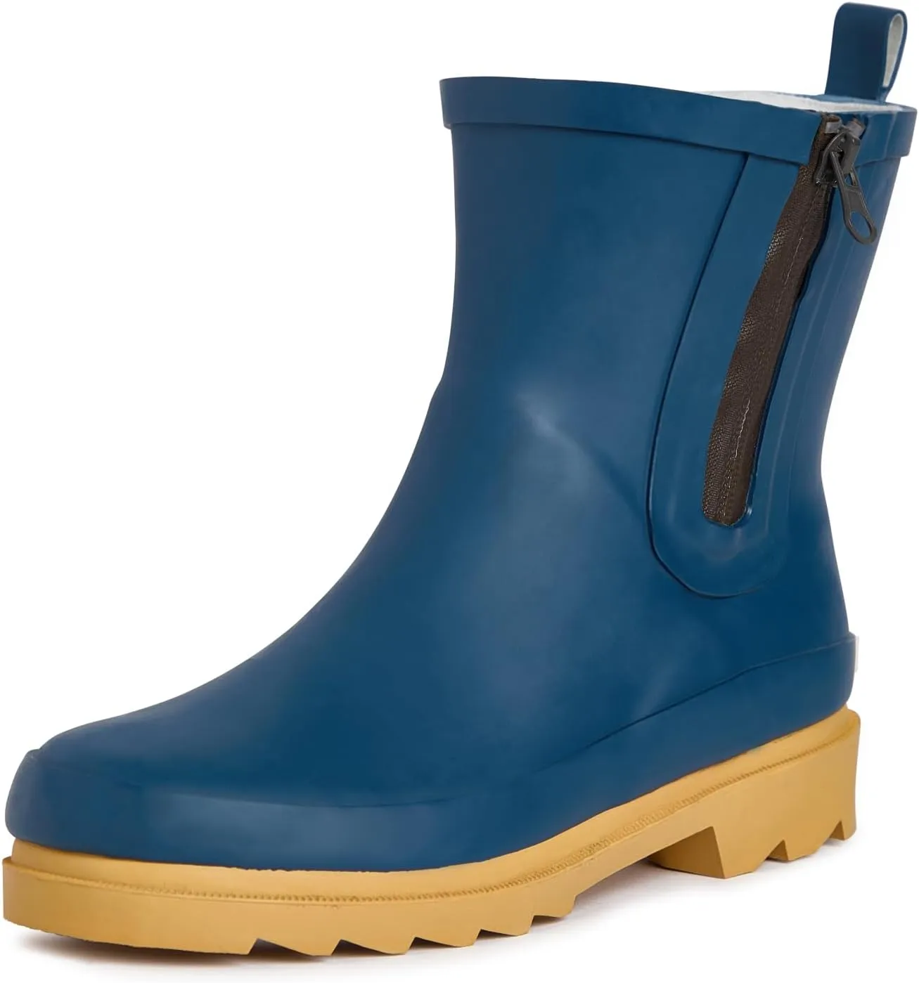 Laura Ashley Women's Rain Boots, Mid Cut Rubber Rain Boots for Women - Waterproof Ankle Boots with Side Zipper